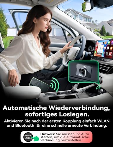 Wireless Carplay & Android Auto Adapter, Mavlou Metalldesign Mini & Stabiler 2-in-1-Dongle, Convert Wired CarPlay/Android Auto zu Wireless, für iOS 10+/Android 11+ & Autos ab 2016 (Silber)