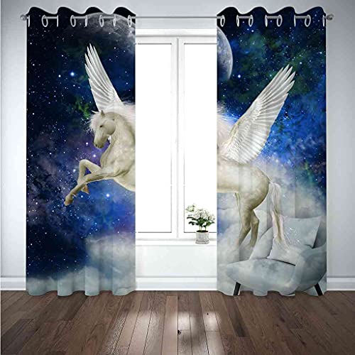 Rideau occultant bleu 200x214 cm avec isolation 3D - 5