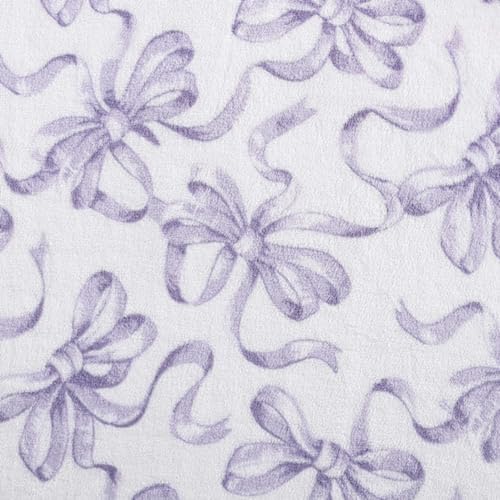 Image of Betsey Johnson - Blanket, Buttery-Soft Throw Blanket for Couch or Bed, Boldly Plush & Oversized Bedding (Ballet Bows Purple, 50 inch x 70 inch)