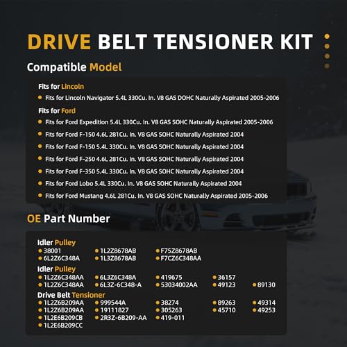 Kit de componentes de correa de transmisión superior para Mustang 2005 38274 2