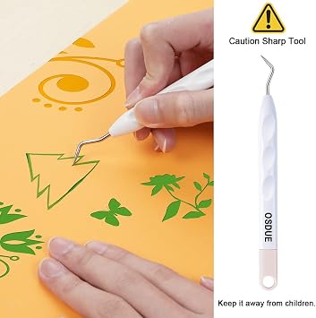 OSDUE 3 PCS Vinyl Weeding Tools, Craft Weeding Tools Set, Stainless Steel Plotter Accessories for Cricut/Silhouette/Siser/Oracal 631 651 751 Vinyl