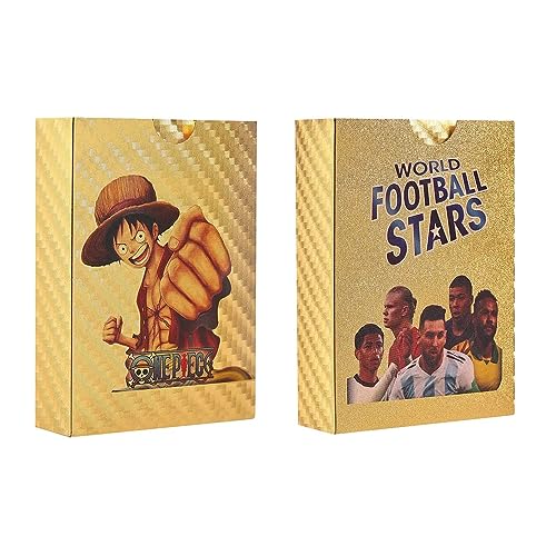 Image of VARIYA ENTERPRISE New Playing Cards | 110 Pcs (55 Soccer + 55 One Piece) Foil Card | Assorted Cards TCG Deck Box | V Series Cards Vmax GX Rare Golden Cards and Common-Rare Mystery Card | Best Gift