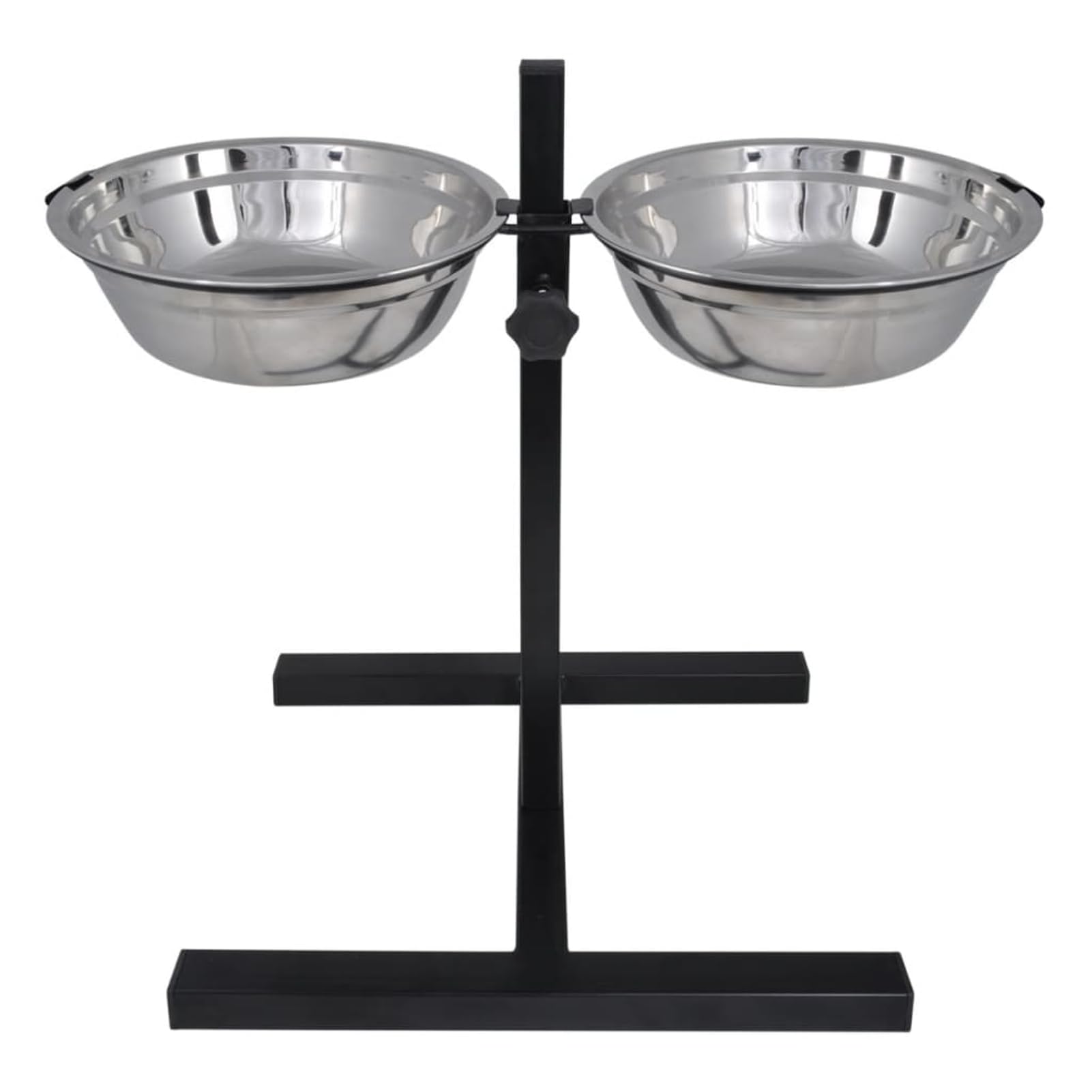 Homgoday Comedero Doble para Mascotas con Cuencos de Acero Inoxidable y Base Antideslizante - Ajustable 6-48 cm