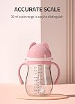 Oberni Tritan Baby Sippy Cup with Spill Proof Weighted Straw and Carrying Strap for 6 + Months Newborn, 12+ Months Infant Toddler Water Drinking Training (Pink, 9oz, 1Pack)