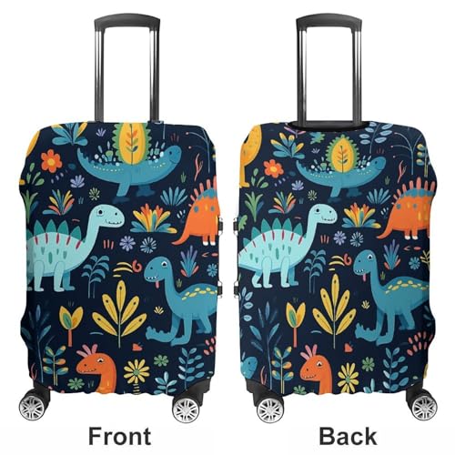 Vibrant Dinosaur Luggage Covers Tsa Approved Suitcase Cover Elastic Washable Luggage Sleeve Carry on Cover Protector Anti-Scratch Suitcase Protector Fits 19-30 Inch Case(S)3