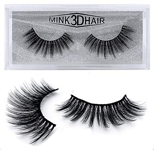 1 pair Mink 3D False Eyelashes Handmade Thick Fluffy Long Nature Fake Eye Lashes Reusable for Daily Party Birthady Wedding Makeup