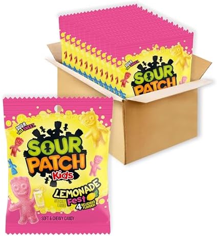 SOUR PATCH KIDS Lemonade Fest Soft & Chewy Gummy Candy, Bulk Candy, 12 Bags