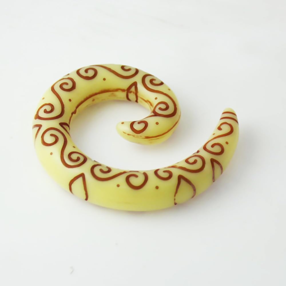 Carving Tribal Symbols UV Acrylic Spiral Tapers - Expander - Stretching - Gauge Ear Plug Body Piercing Jewelry