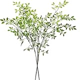 Cherica 43.3 Inch Green Nandian Fake Plants 2 Pcs Greenery Stems for Vase Decor, Artificial Plants Faux Branches for Vase Filler Fake Leaves Office Home Decor