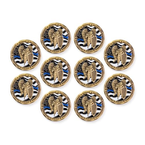 Monedas de Desafío Policía Pack de 10 Color Oro miniatura 1