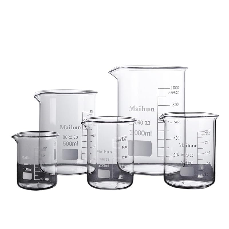 2000ml Haltbarer Glasbecher, 2L Laborbecher Mit Aufgedruckten Skalen, 3.3 Borosilikat, Niedrige Form(3000ml)
