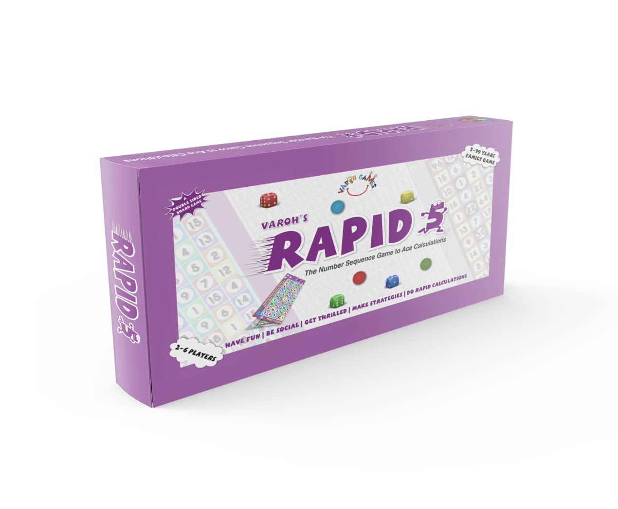Varoh Games Rapid 5 A Number Sequence Game to Ace Calculations, A Family Game with Dice for All Ages - Educational & Interesting Number Game (Multicolor) (B09M14S2QT) Amazon Price History, Amazon Price Tracker