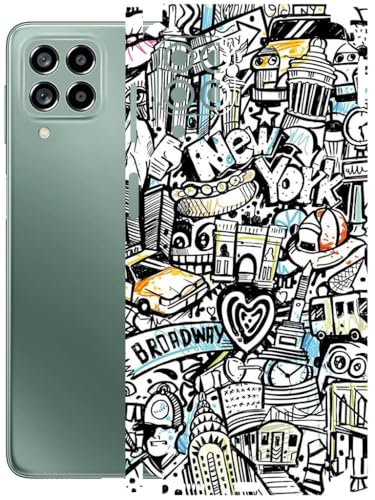 Image of AtOdds - Full Body Back Screen Guard Protector Film - Lamination Wrap Skin Sticker Compatible with Samsung Galaxy M53 (5G) | Scratchproof Matte Finish (Graffiti 26)