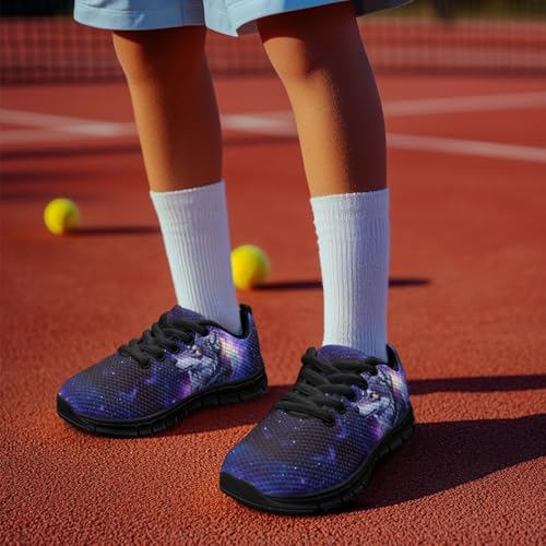 Kids Running Shoe, Lace-Up Mesh Sneakers for Boys & Girls, Breathable Sports Shoes with Non-Slip Sole, Size 11LK US-3BK US, Multiple Colors4