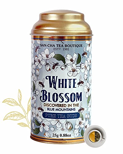 Image of Sancha Tea Boutique, White Blossom White Tea, Limited Edition Loose Leaves, Rare Blue Mountain Selection | Premium Handpicked White Tea