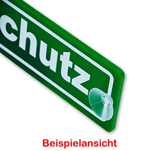Schilderio Saugnapfschild Schild Hundeführer Acrylschild grün 3mm, ca.20x5 cm für Scheibeninnenbefestigung