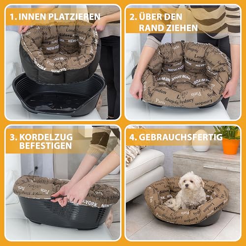 Ferplast Ersatzpolsterung für Hunde- und Katzenboxen, gepolstertes Kissen für Kunststoffboxen (Nicht im Lieferumfang enthalten), waschbar, verstellbar, 73 x 55 x 27 cm (Höhe), Grau