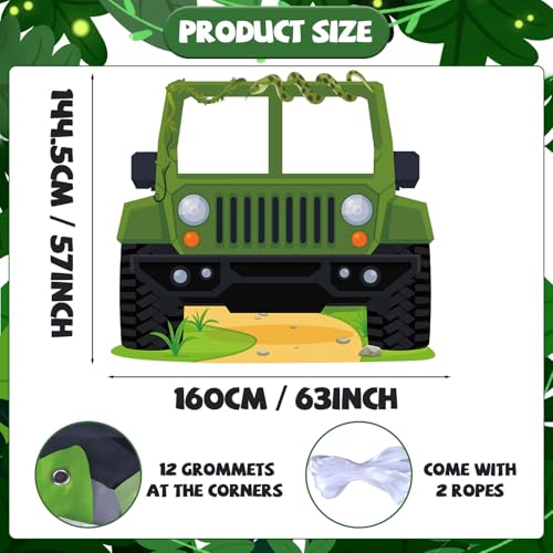 Fondo fotográfico Safari Jungla en forma de Jeep para fiestas miniatura 2