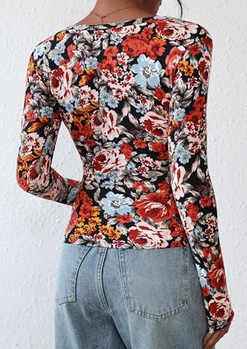 Image of PRETTYGARDEN Women's Fall Long Sleeve Henley T Shirts