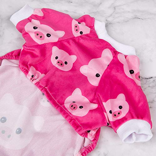 Image of CuteBone Pink Pig Dog Pajamas Cute Cat Clothes Pet Pjs Onesie, XLarge P46XL