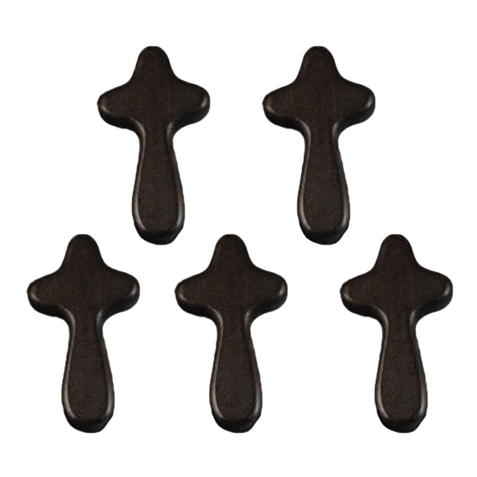 Buxuaaaa 5Pcs Prayer Miniature Handheld Wood Crosses Small Religious Present Decoration Wood Holding Crosses Worship Accessories Religious Pocket