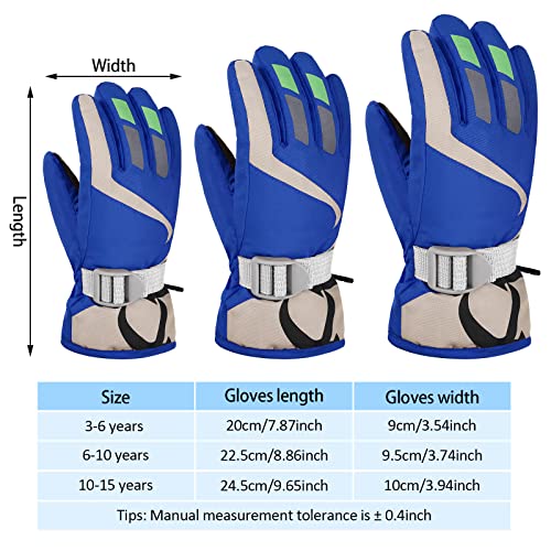 Satinior Kids Winter Snow Ski Gloves Waterproof Snowboard Gloves Boy Girl Warm Snow Mittens #TOP2