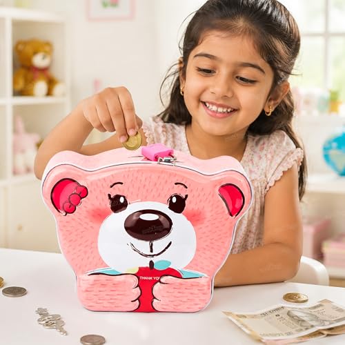 Image of Zest 4 Toyz Money Bank for Kids Metal Piggy Bank with Lock N Key Money Saving Box Gullak Money Box Coin Bank Kids Cash Box Return Gifts