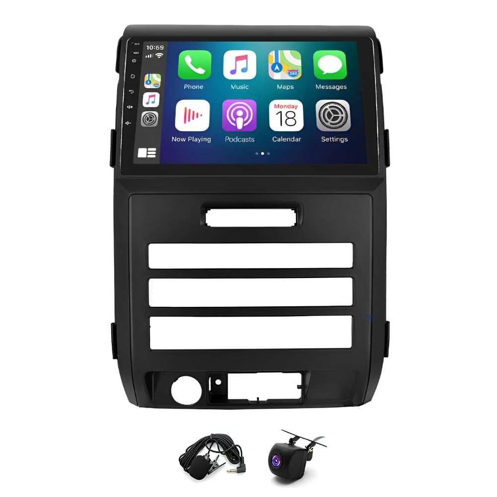 Vorally 2+32G Android 13 Stereo for 2009-2014 F150 F-150 9 Inch Touch Screen Head Unit Radio Receiver with with Wireless Carplay Android Auto WiFi Bluetooth RDS Backup Camera
