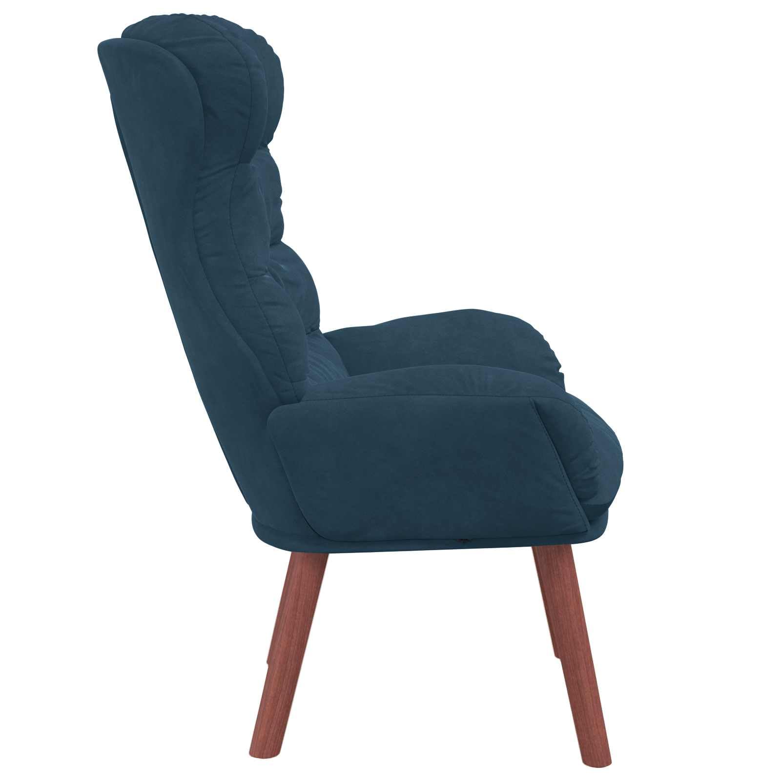 Moderner Samt Sessel Blau 69 x 74 x 93 cm mit gepolsterten Armlehnen und stabilen Gummibaumfüßen, weicher Samtrücken, ideal für Wohnzimmer, Schlafzimmer oder Büro