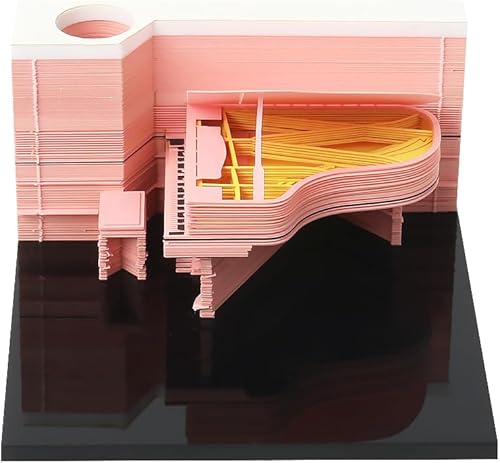 Calendario de escritorio con calendario de escritorio creativo, bloc de notas de bricolaje, calendario artístico 3D, regalo de escultura de casa,