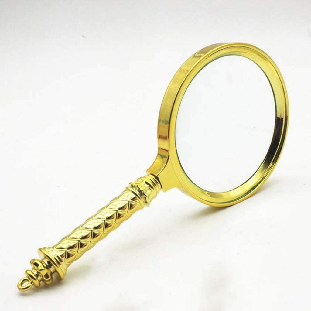 HTTGDGDH Magnifying Glass With Light And Stand 90Mm10Gold Handle Magnifier, Handheld Magnifier. Reading Magnifier
