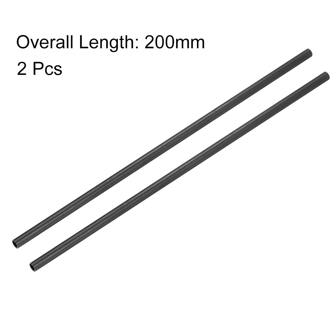 Uxcell Carbon Fiber Round Tube 5mm X 3mm X 150mm Carbon Fiber Wing Pultrusion Tubing For Rc Airplane Quadcopter 4pcs