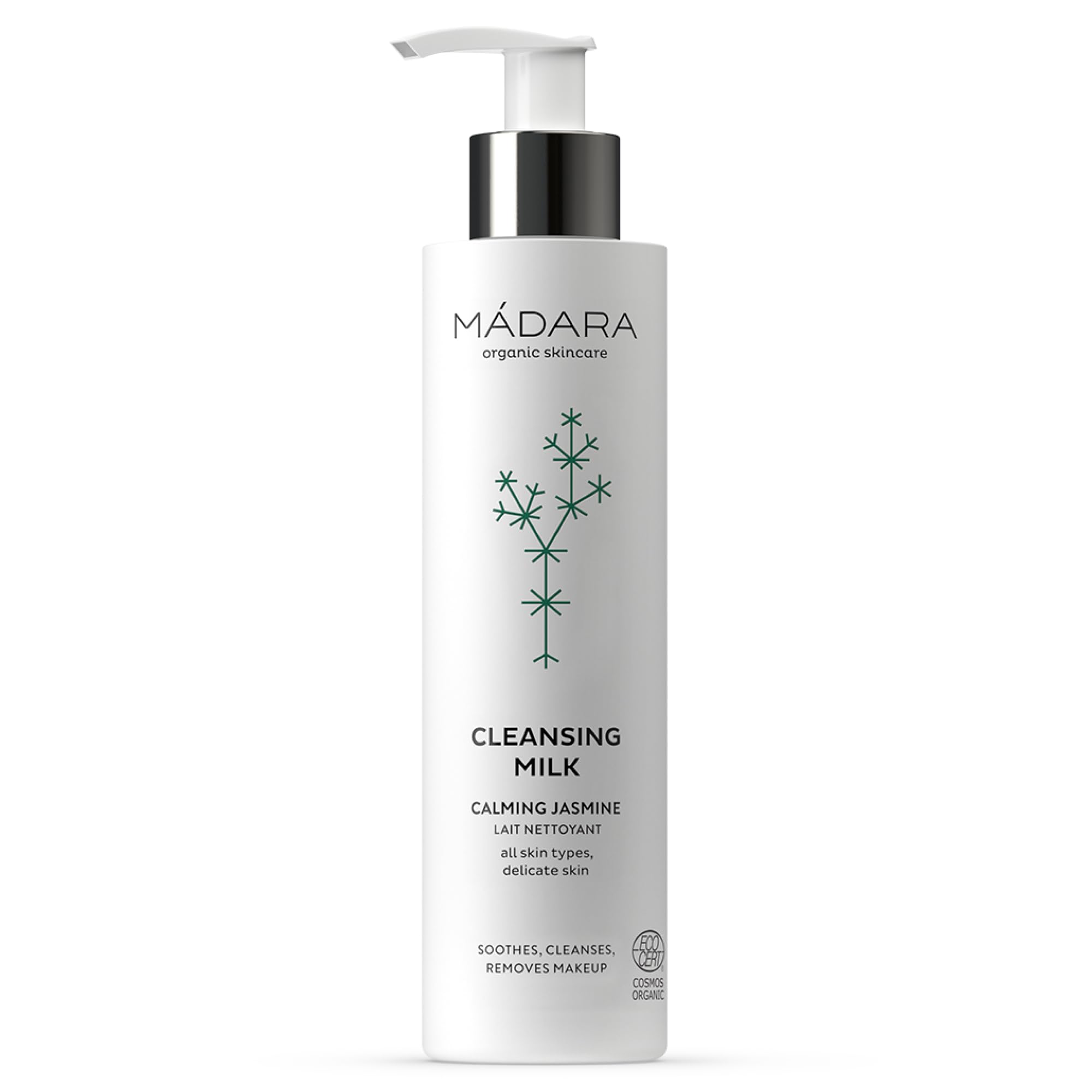 MÁDARA Organic Skincare | Latte detergente 200 ml – Detergente delicato struccante e detergente per il viso con oli naturali, idrata e lenisce la pelle, rimuove il trucco impermeabile