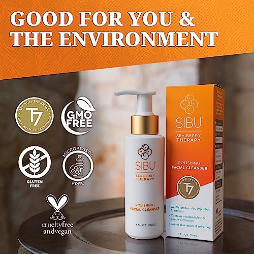 Sibu Sea Buckthorn Polishing Facial Cleanser (4Oz), Face Wash Made From Premium Himalayan Sea Berry Oil – Moisturizes Skin, Reduces Blemishes, Removes Make-Up #TOP5
