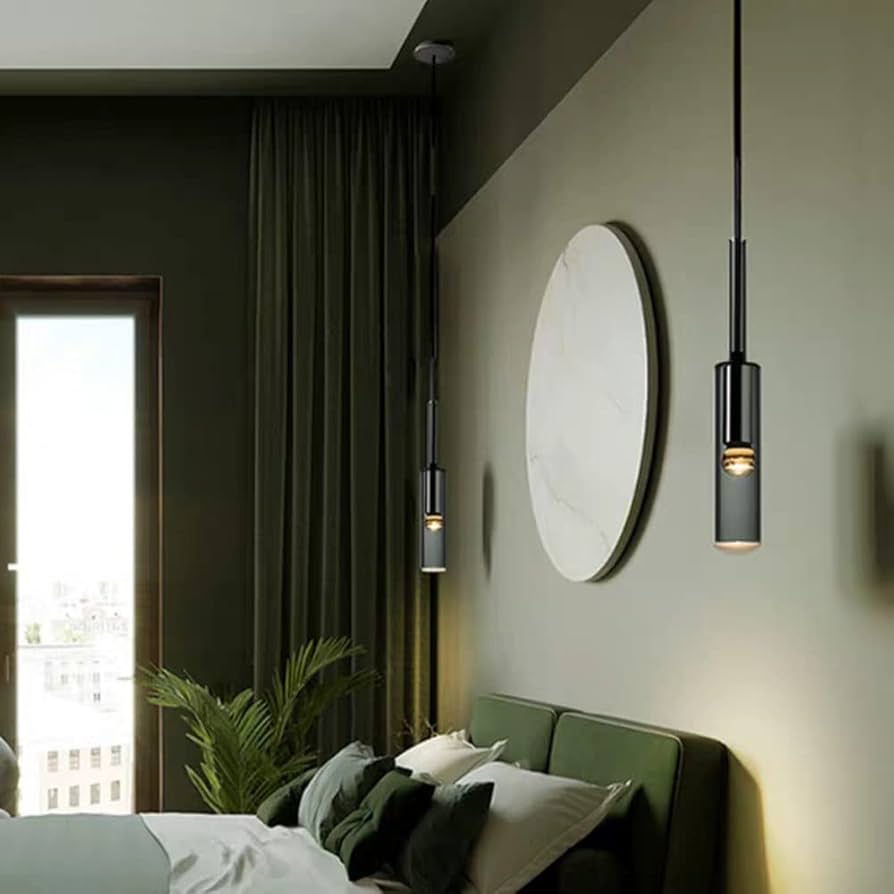 Black Copper Pendant Lighting Ceiling Fixture Crystal