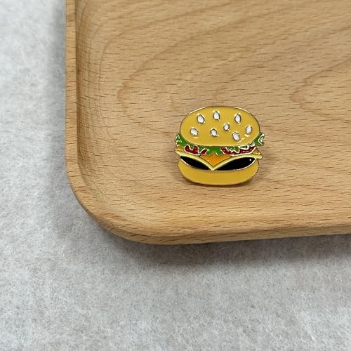 A Delicious Hamburger Brooch Lapel Pin Metal Enamel Delicate Brooch Pin Accessory for Backpack Clothes Hat Decoration Badges for Women Men Girls Kids Gift 6