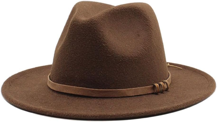 Wide Brim Fedora Hat, Yellow, Wool Felt, Western Style with Braided Band
