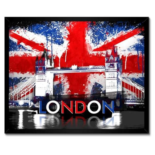 London Tower Bridge poster dans un cadre blanc 50 x 40 cm