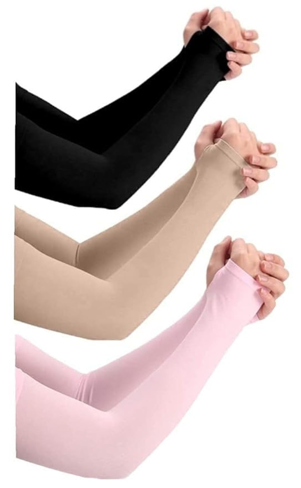 Unisex Full Arm Fingerless Sleeves Gloves for UV, Dust, Summer, UV Sun Protection Arm Sleeves for Men & Women, Protection Arm Sleeves
