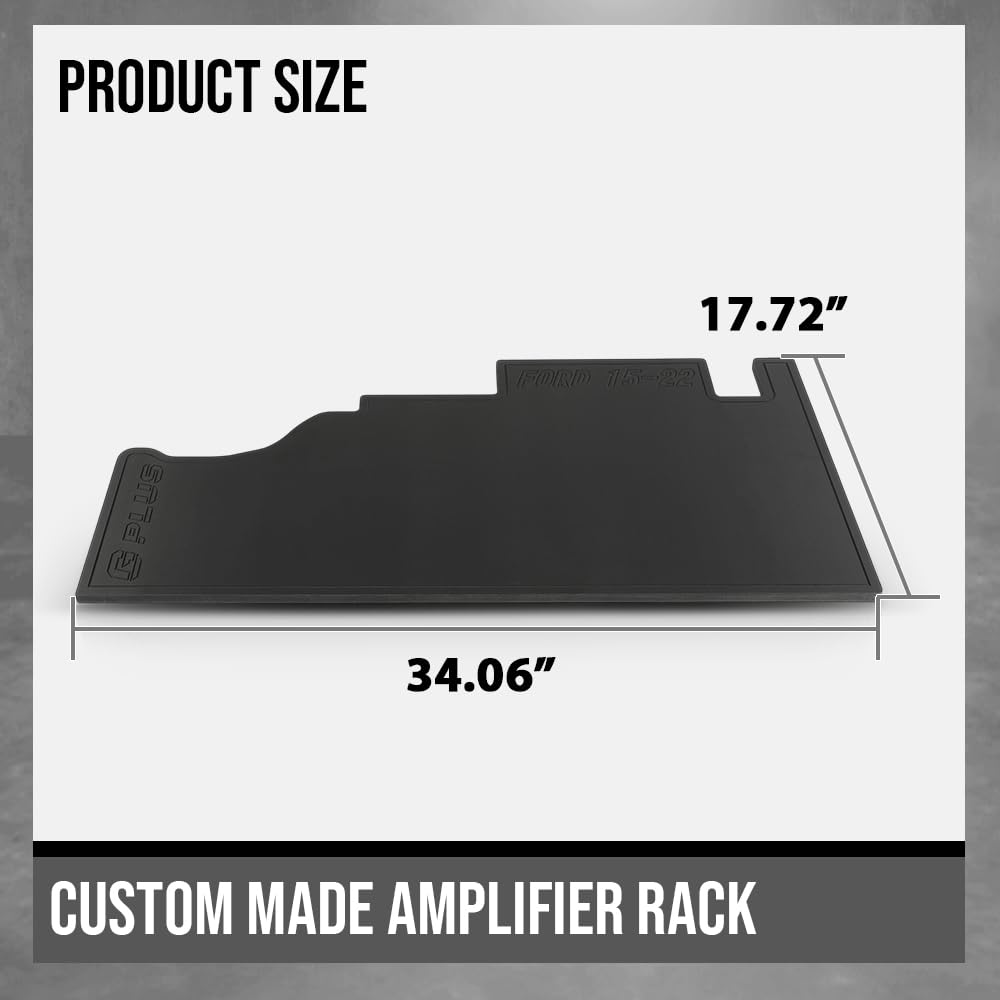 G-PLUS Custom Made Amplifier Rack Compatible with Ford F150 2009-2024 Fit Ford F250 F350 2017-2024 Black