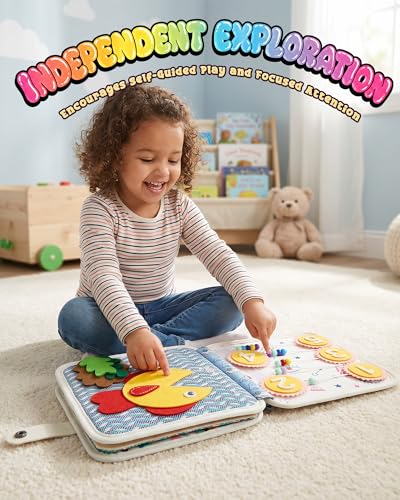 Image of Montessori Busy Book, 8-Page Sensory Activity Toy, Lion