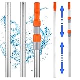 Gisafai 16 ft Aluminum Pool Pole Telescopic Cleaning Swimming Pool Pole Heavy Duty Extension Cleaning Equipment for Skimmer Net Brush Vacuum Head Rake