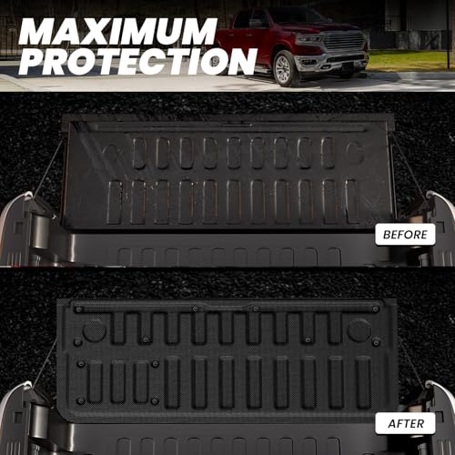 Image of LASFIT Tailgate Mat 2025 2026 for Dodge Ram 1500 Power Tailgate (NOT for Standard Tailgate or Power Tailgate-Release), All Weather TPE Tailgate Protector Liner Replacement Accessories