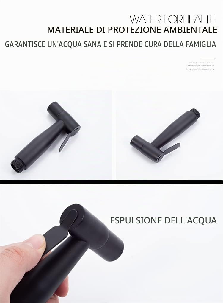 [LOSCHEN] Spruzzatore del bidet per la toilette, Doccia per WC Doccetta per bidet, kit di spruzzatore per bidet in acciaio inossidabile (nero)