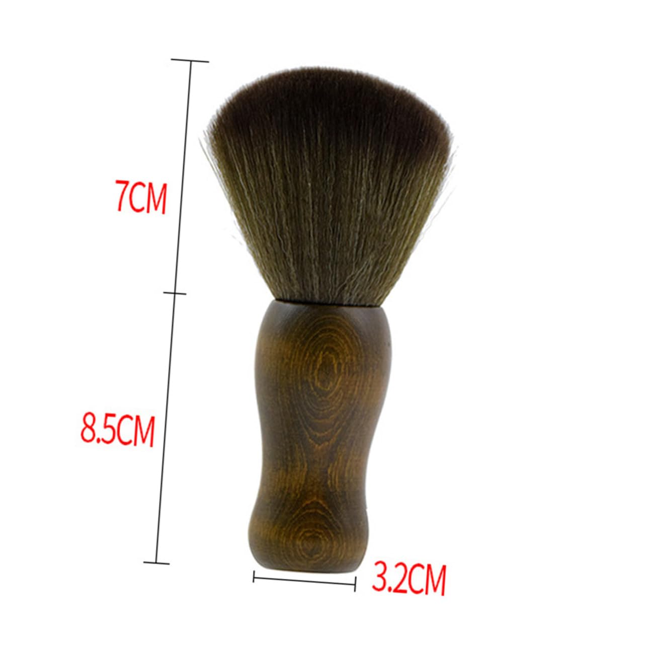 Beatifufu Hair Salon Brush Barber Duster Brush Round Wooden Handle for Barber Shop