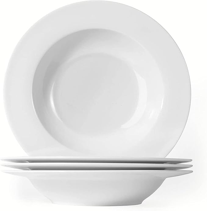 Artena 8 Ounces Pasta Bowls Set of 4, 8.5 inch Soup Bowls
