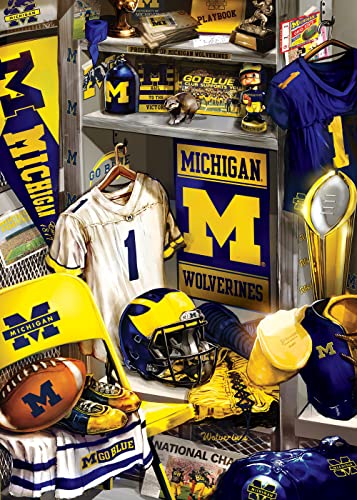 Image of MasterPieces Game Day 500 Piece Jigsaw Puzzle for Adults - NCAA Michigan Wolverines Locker Room - 15 inchx21 inch