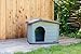 KERBL Katzenhaus Paola Eco – 79 x 59 x 55 cm (Graugrün / Braun, aus recyceltem Kunststoff, Stecksystem) 80911