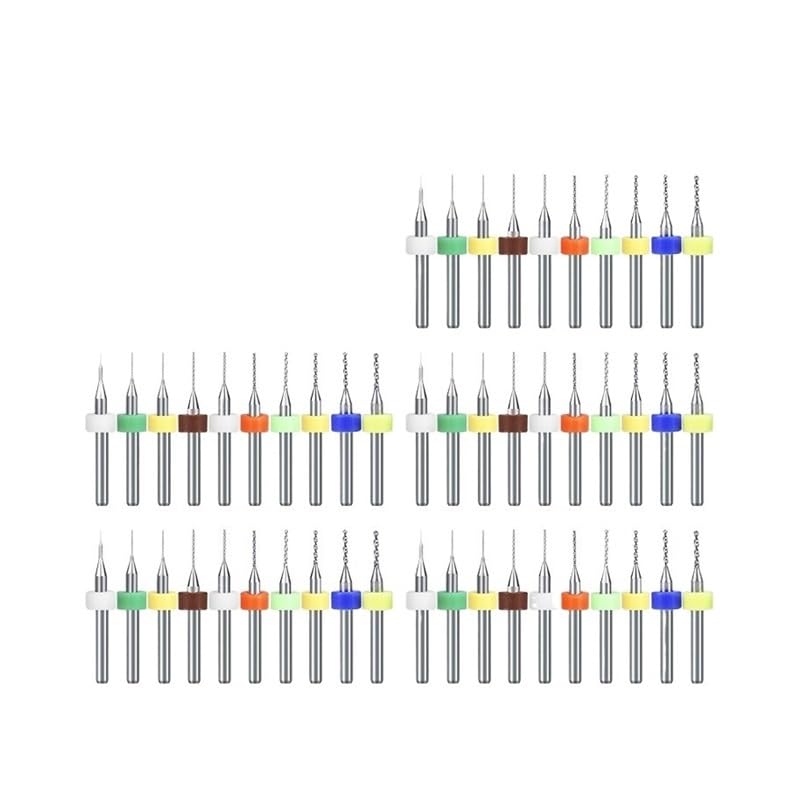 PCB Drill Bit 50pcs 0.3-1.2mm Carbide Drill Bit for Drilling PCB Circuit Board 1/8'' Shank Drill DIOBFZFY