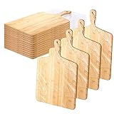 12 Packs Cutting Board Set Plain Chopping Board with Handles Large Serving Board Wooden Kitchen Cutting Board Bulk for Vegetables Meat Pizza Cheese Fruit Bread (17 x 13 Inch, Bamboo)